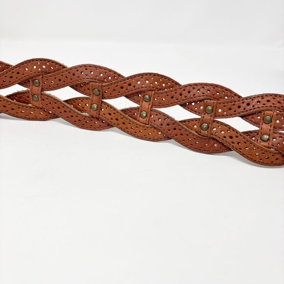 Wide Loose Braid Leather Belt Size 38" NEW! - Picture 3 of 5
